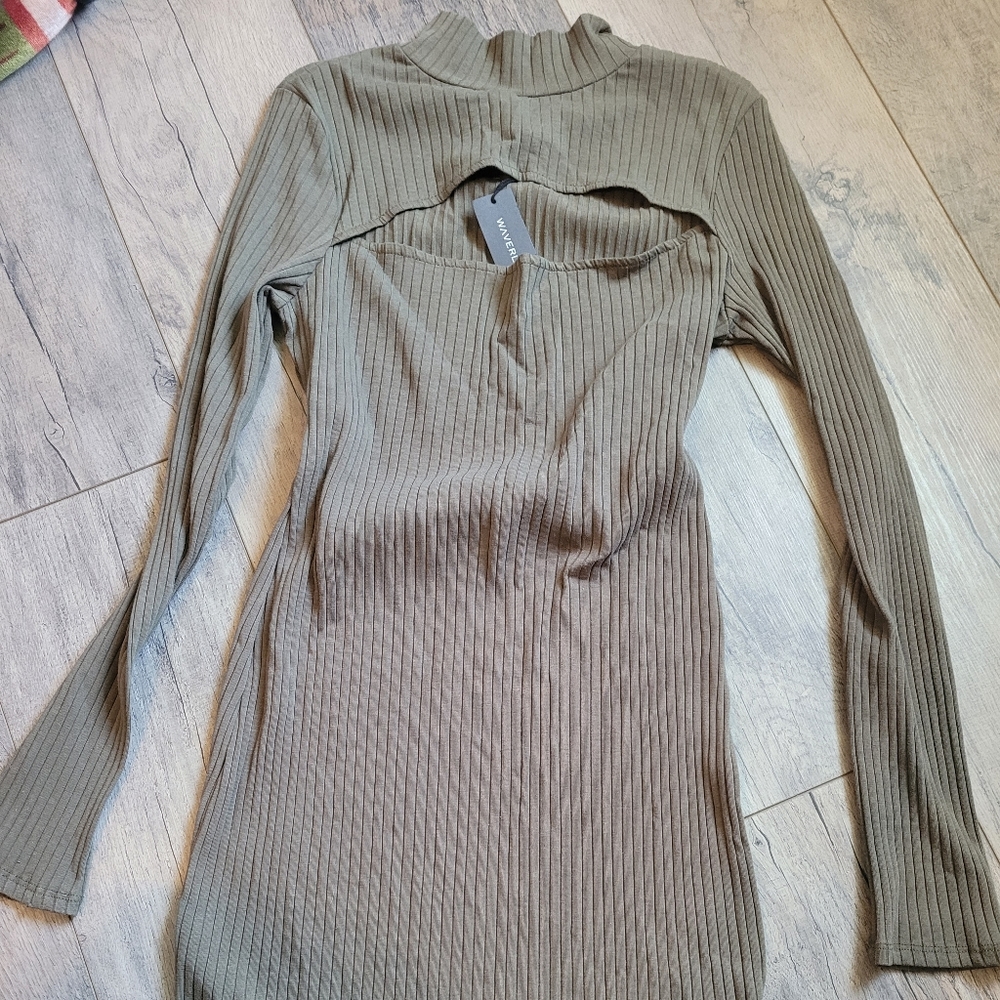 Peep front fitted dress